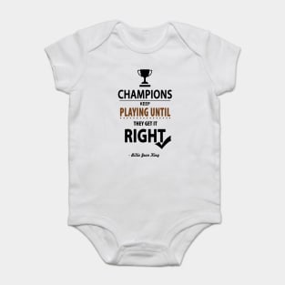 Billie Jean King Tennis player Inspirational Motivational Quotes Baby Bodysuit